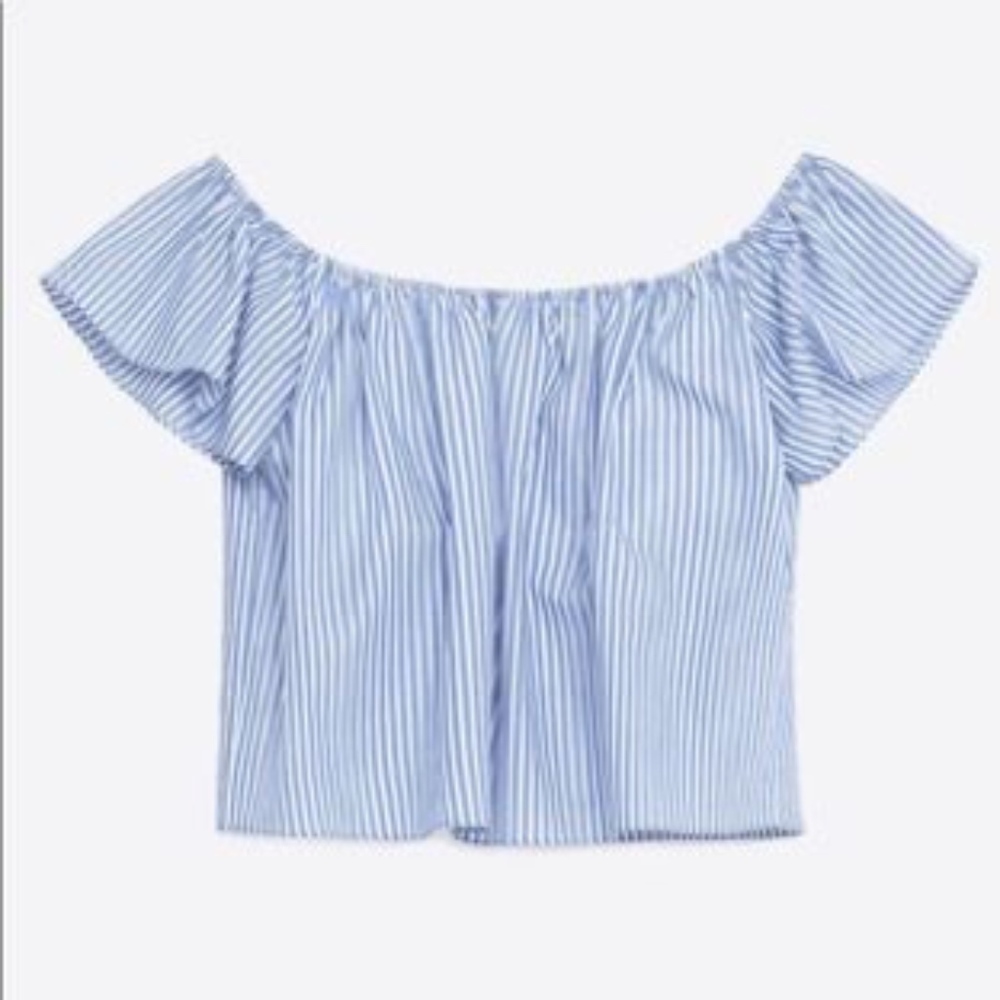 Zara off the shoulder poplin top